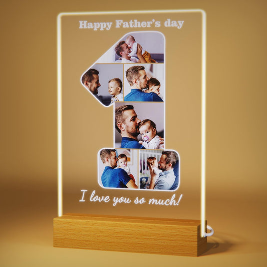 Fathers Day Personalized Gifts for Dad, Custom Night Light