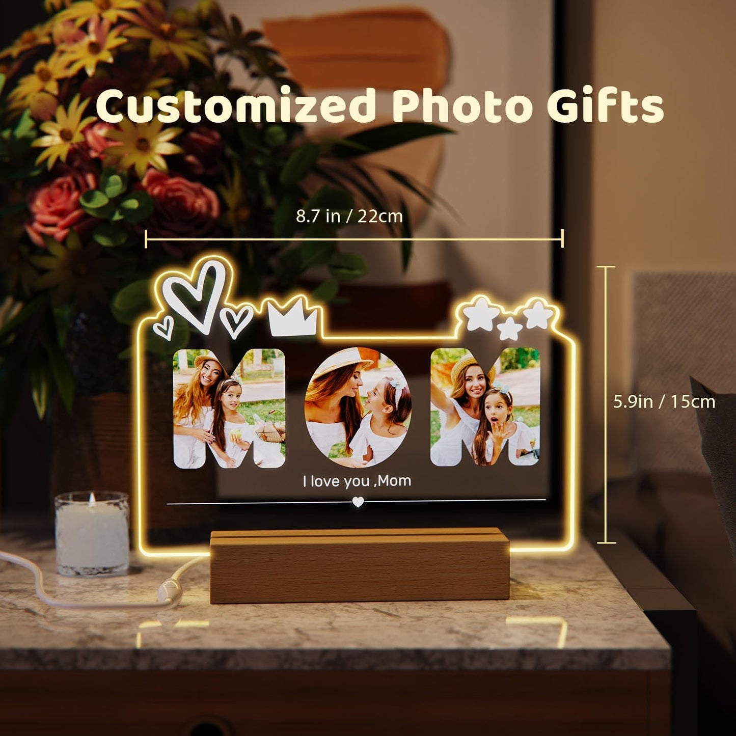 Personalized Mothers Day Gifts Custom Night Light