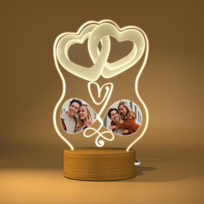 Custom 3D Illusion Lamp Gift for Anniversaries, Weddings, Valentines